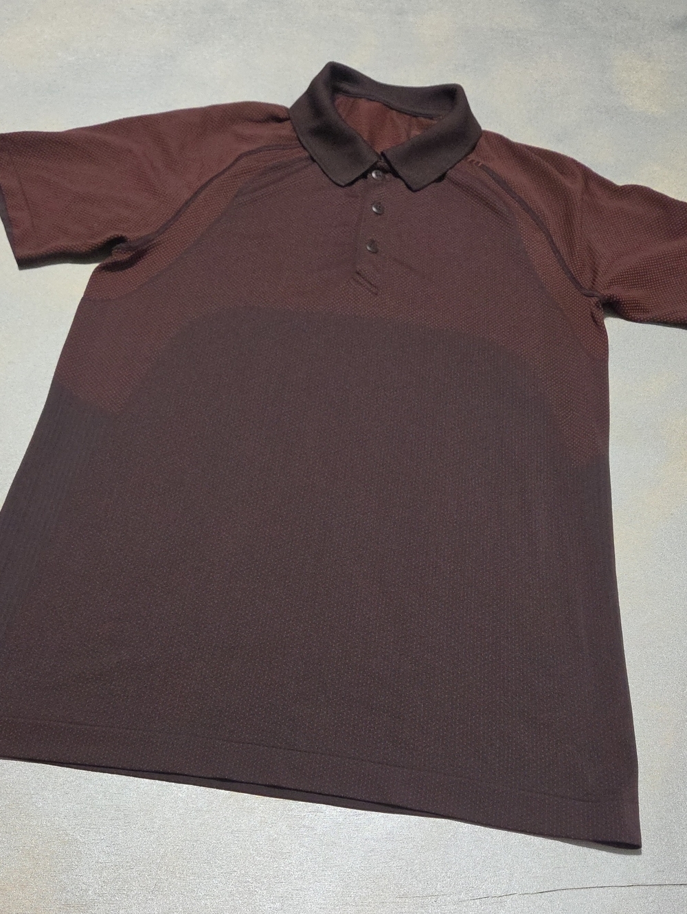 lululemon athletica maroon Brown Polo with Dark Brown Collar